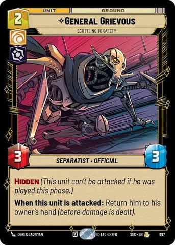 General Grievous, Scuttling to Safety (Foil) - Foil (Secrets of Power)(SEC-0697/1167)(R)
