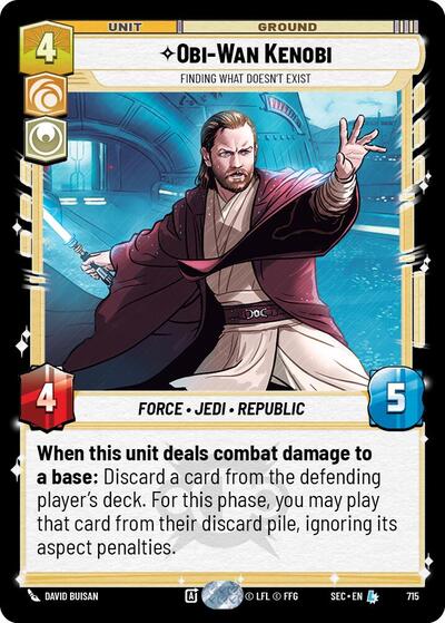 Obi-Wan Kenobi, Finding What Doesn't Exist (Foil) - Foil (Secrets of Power)(SEC-0715/1167)(L)
