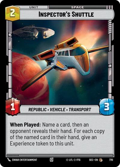 Inspector's Shuttle (Foil) - Foil (Secrets of Power)(SEC-0770/1167)(C)