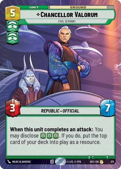 Chancellor Valorum, Civil Servant (Hyperspace) (Secrets of Power)(SEC-0371/1167)(R)