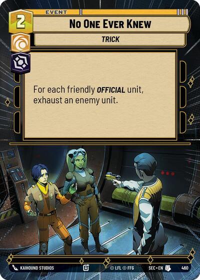 No One Ever Knew (Hyperspace) (Secrets of Power)(SEC-0460/1167)(U)