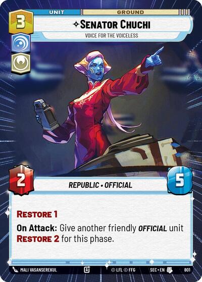 Senator Chuchi, Voice for the Voiceless (Hyperspace Foil) - Foil (Secrets of Power)(SEC-0801/1167)(U)