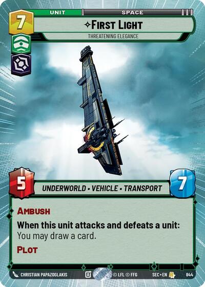 First Light, Threatening Elegance (Hyperspace Foil) - Foil (Secrets of Power)(SEC-0844/1167)(R)