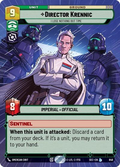 Director Krennic, I Lose Nothing But Time (Hyperspace Foil) - Foil (Secrets of Power)(SEC-0846/1167)(L)