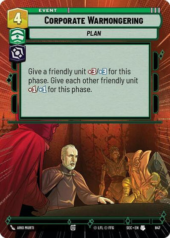 Corporate Warmongering (Hyperspace Foil) - Foil (Secrets of Power)(SEC-0847/1167)(U)