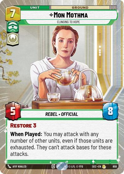 Mon Mothma, Clinging to Hope (Hyperspace Foil) - Foil (Secrets of Power)(SEC-0859/1167)(R)