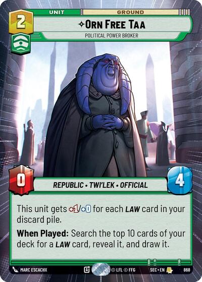 Orn Free Taa, Political Power Broker (Hyperspace Foil) - Foil (Secrets of Power)(SEC-0868/1167)(R)