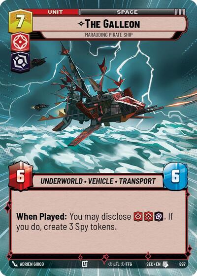 The Galleon, Marauding Pirate Ship (Hyperspace Foil) - Foil (Secrets of Power)(SEC-0897/1167)(U)