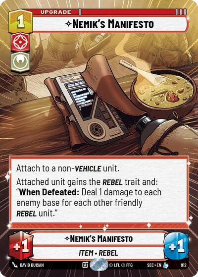 Nemik's Manifesto (Hyperspace Foil) - Foil (Secrets of Power)(SEC-0912/1167)(L)
