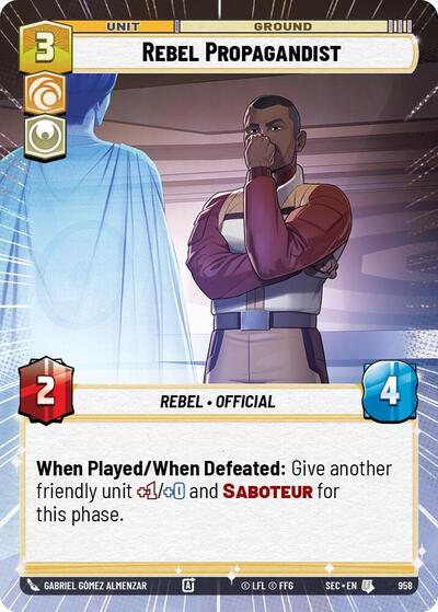 Rebel Propagandist (Hyperspace Foil) - Foil (Secrets of Power)(SEC-0958/1167)(U)