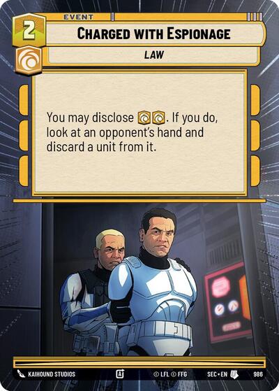 Charged with Espionage (Hyperspace Foil) - Foil (Secrets of Power)(SEC-0986/1167)(U)