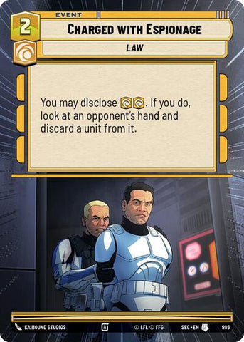 Charged with Espionage (Hyperspace Foil) - Foil (Secrets of Power)(SEC-0986/1167)(U)