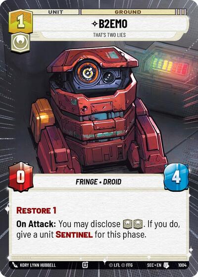B2EMO, That's Two Lies (Hyperspace Foil) - Foil (Secrets of Power)(SEC-1004/1167)(U)