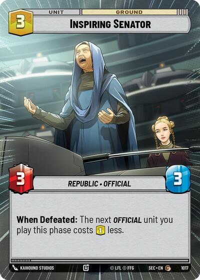 Inspiring Senator (Hyperspace Foil) - Foil (Secrets of Power)(SEC-1017/1167)(C)