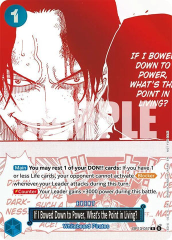 If I Bowed Down to Power, What's the Point in Living? [3rd Anniversary Treasure Campaign Pack] [Foil] (One Piece Promotion Cards)(OP13-057)(R)