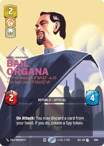 Bail Organa, Responding to Catastrophe (Prestige Foil) - Foil (Secrets of Power)(SEC-1086/1167)(U)