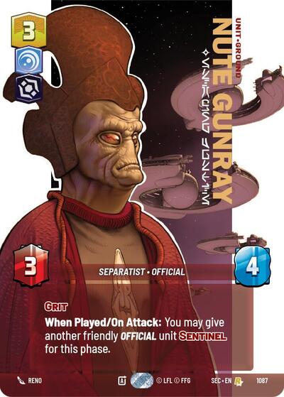 Nute Gunray, Escaping Justice (Prestige Foil) - Foil (Secrets of Power)(SEC-1087/1167)(R)