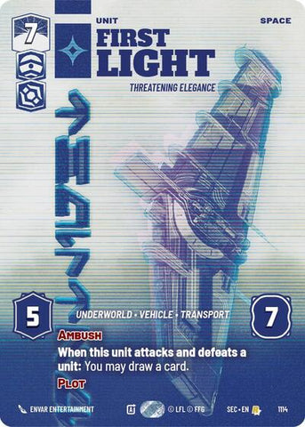 First Light, Threatening Elegance (Prestige Foil) - Foil (Secrets of Power)(SEC-1114/1167)(R)