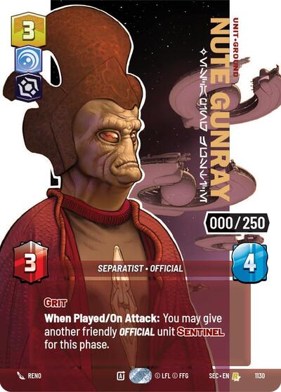 Nute Gunray, Escaping Justice (Serialized) - Foil (Secrets of Power)(SEC-1130/1167)(R)