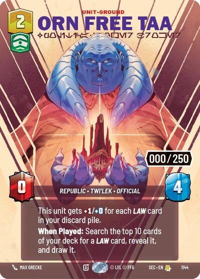 Orn Free Taa, Political Power Broker (Serialized) - Foil (Secrets of Power)(SEC-1144/1167)(R)