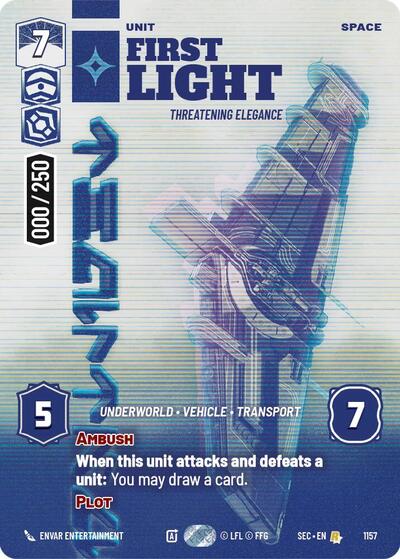 First Light, Threatening Elegance (Serialized) - Foil (Secrets of Power)(SEC-1157/1167)(R)