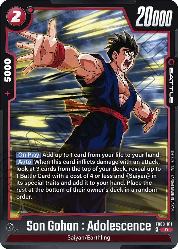 Son Gohan : Adolescence [011] [Foil] (FB08-011)(R)