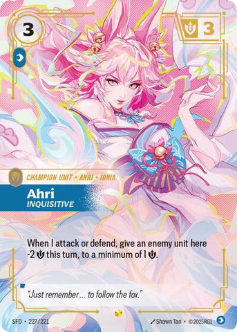 Ahri, Inquisitive - Overnumbered - Foil (Spiritforged)(SFD-227/221)(O/AA)