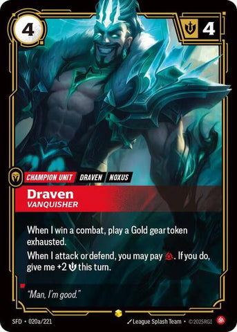 Draven, Vanquisher - Alternate Art - Foil (Spiritforged)(SFD-020a/221)(O/AA)
