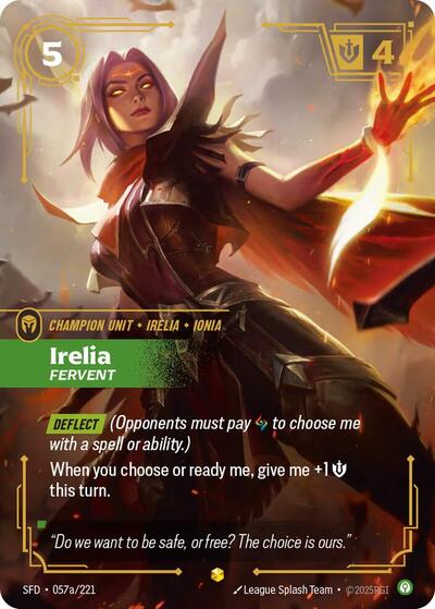 Irelia, Fervent - Alternate Art - Foil (Spiritforged)(SFD-057a/221)(O/AA)