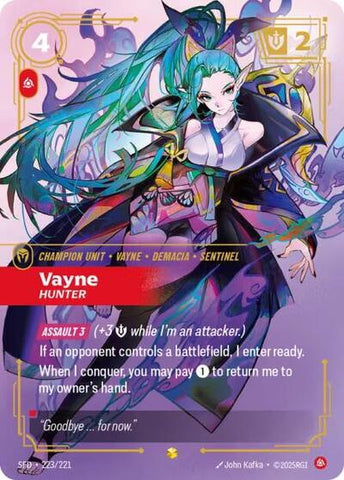 Vayne, Hunter - Overnumbered - Foil (Spiritforged)(SFD-223/221)(O/AA)