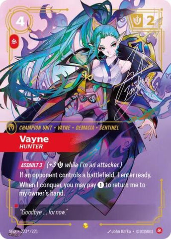 Vayne, Hunter - Overnumbered - Signature - Foil (Spiritforged)(SFD-223s/221)(O/AA)