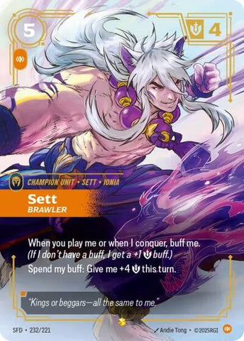 Sett, Brawler - Overnumbered - Foil (Spiritforged)(SFD-232/221)(O/AA)