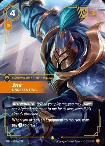 Jax, Unrelenting - Alternate Art - Foil (Spiritforged)(SFD-119a/221)(O/AA)