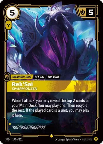 Rek'Sai, Swarm Queen - Alternate Art - Foil (Spiritforged)(SFD-170a/221)(O/AA)