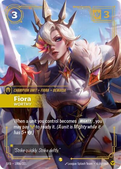 Fiora, Worthy - Alternate Art - Foil (Spiritforged)(SFD-180a/221)(O/AA)