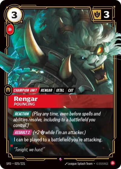 Rengar, Pouncing - Foil (Spiritforged)(SFD-025/221)(R)