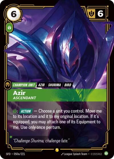 Azir, Ascendant - Alternate Art - Foil (Spiritforged)(SFD-050/221)(O/AA)