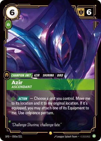 Azir, Ascendant - Alternate Art - Foil (Spiritforged)(SFD-050/221)(O/AA)