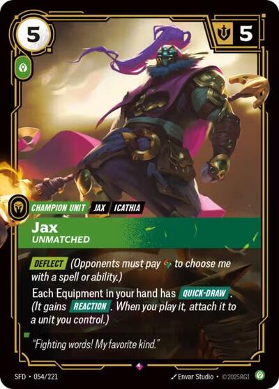 Jax, Unmatched - Foil (Spiritforged)(SFD-054/221)(R)