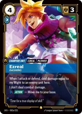 Ezreal, Dashing - Alternate Art - Foil (Spiritforged)(SFD-082a/221)(O/AA)