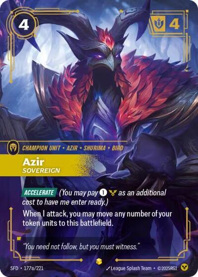 Azir, Sovereign - Alternate Art - Foil (Spiritforged)(SFD-177a/221)(O/AA)