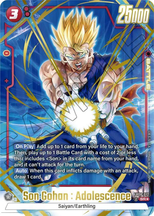 Son Gohan : Adolescence [012] [Alternate Art] [Foil] (FB08-012)(SR)