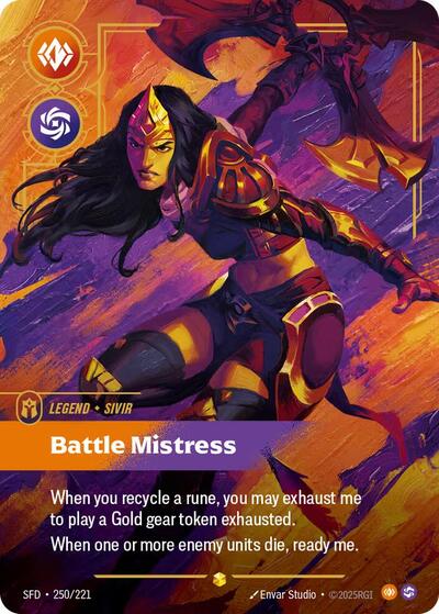 Sivir, Battle Mistress - Overnumbered - Foil (Spiritforged)(SFD-250/221)(O/AA)