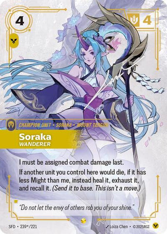 Soraka, Wanderer - Overnumbered - Signature - Foil (Spiritforged)(SFD-239a/221)(O/AA)