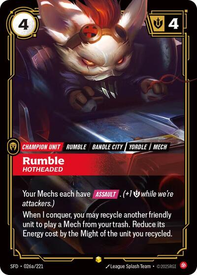 Rumble, Hotheaded - Alternate Art - Foil (Spiritforged)(SFD-026a/221)(O/AA)