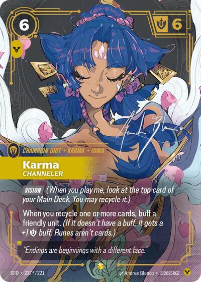 Karma, Channeler - Overnumbered - Signature - Foil (Spiritforged)(SFD-237s/221)(O/AA)