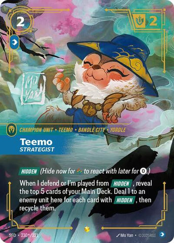 Teemo, Strategist - Overnumbered - Signature - Foil (Spiritforged)(SFD-230s/221)(O/AA)