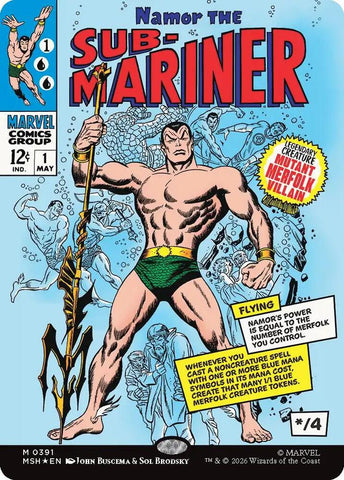 Namor The Sub-Mariner (Borderless) (391) (Foil) (Marvel Super Heroes)(MSH)(391)(M)