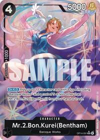 Mr.2.Bon.Kurei (Bentham) - Alternate Art - Foil (The Azure Sea's Seven)(OP14-091)(SR)