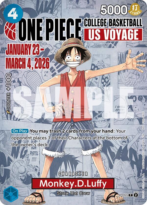 Monkey.D.Luffy (055) [College Basketball US Voyage] [Foil] (One Piece Promotion Cards)(P-055)(PR)